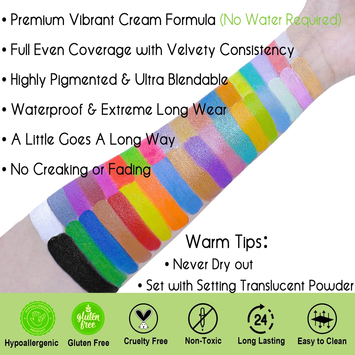 CCbeauty Professional 36 Colors Face Body Paint Kit
