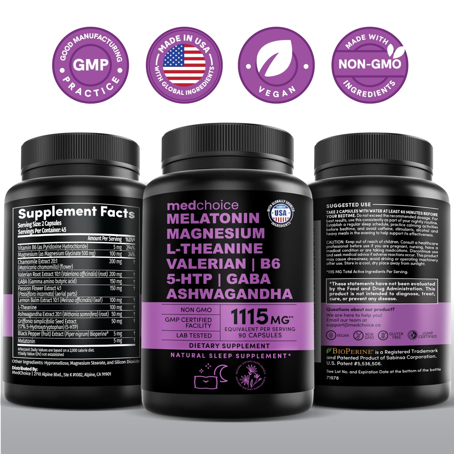 12-in-1 Melatonin Sleep Capsules - Natural Sleep Aids for Adults with Melatonin 5mg