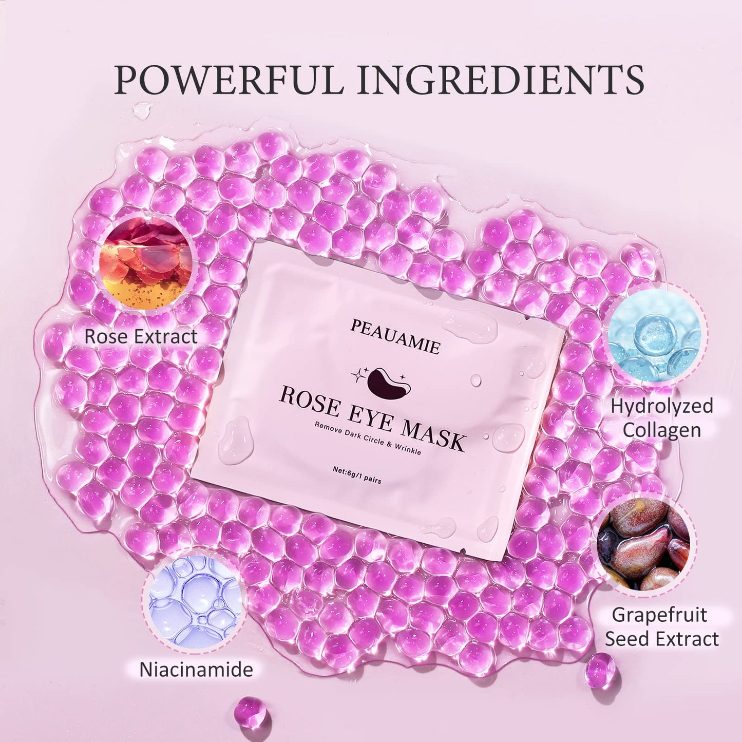 PEAUAMIE Under Eye Patches Gold and Hyaluronic Acid for puffy eyes