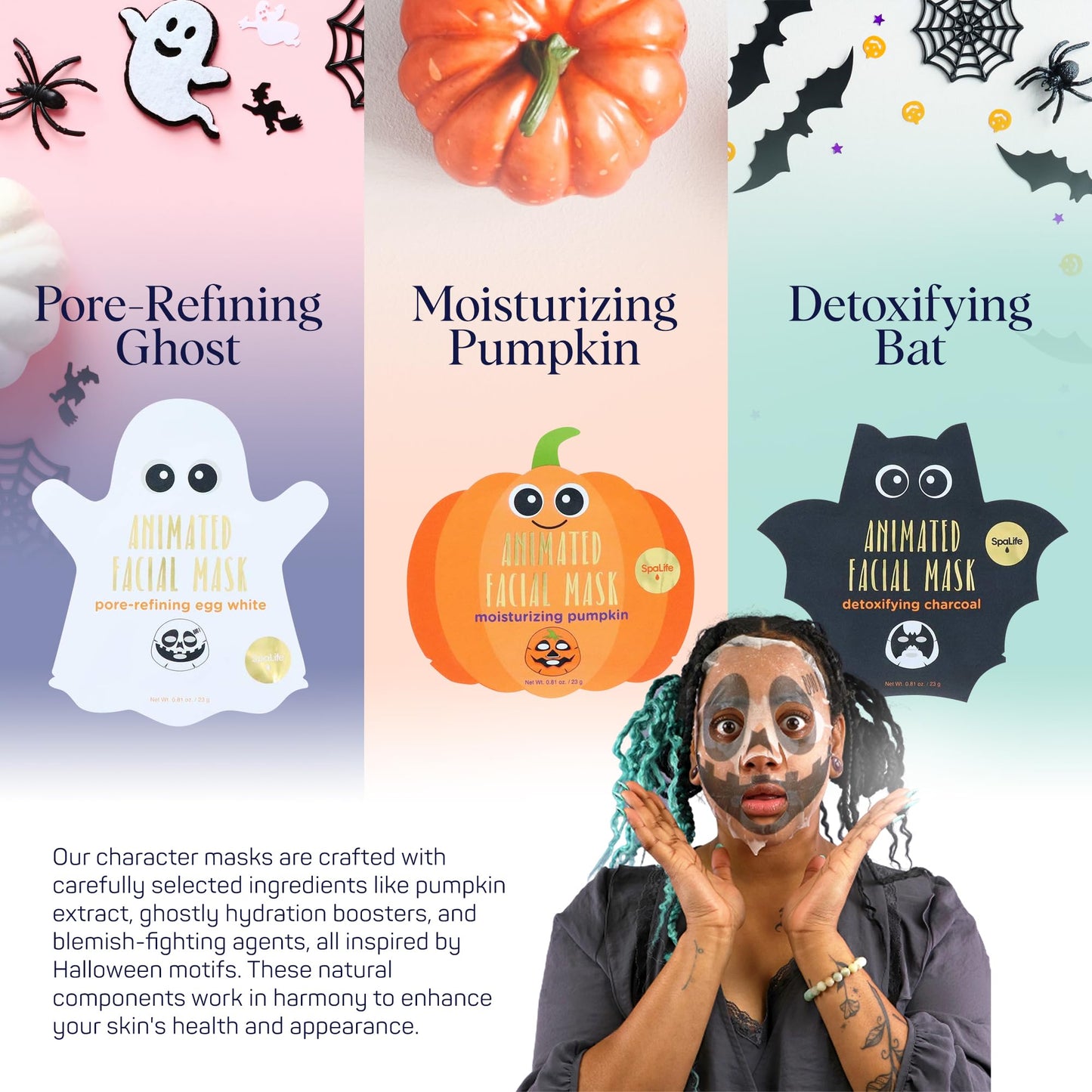 SpaLife Beauty Halloween Face Mask Spooky Glow Bundle | Korean Facial Masks