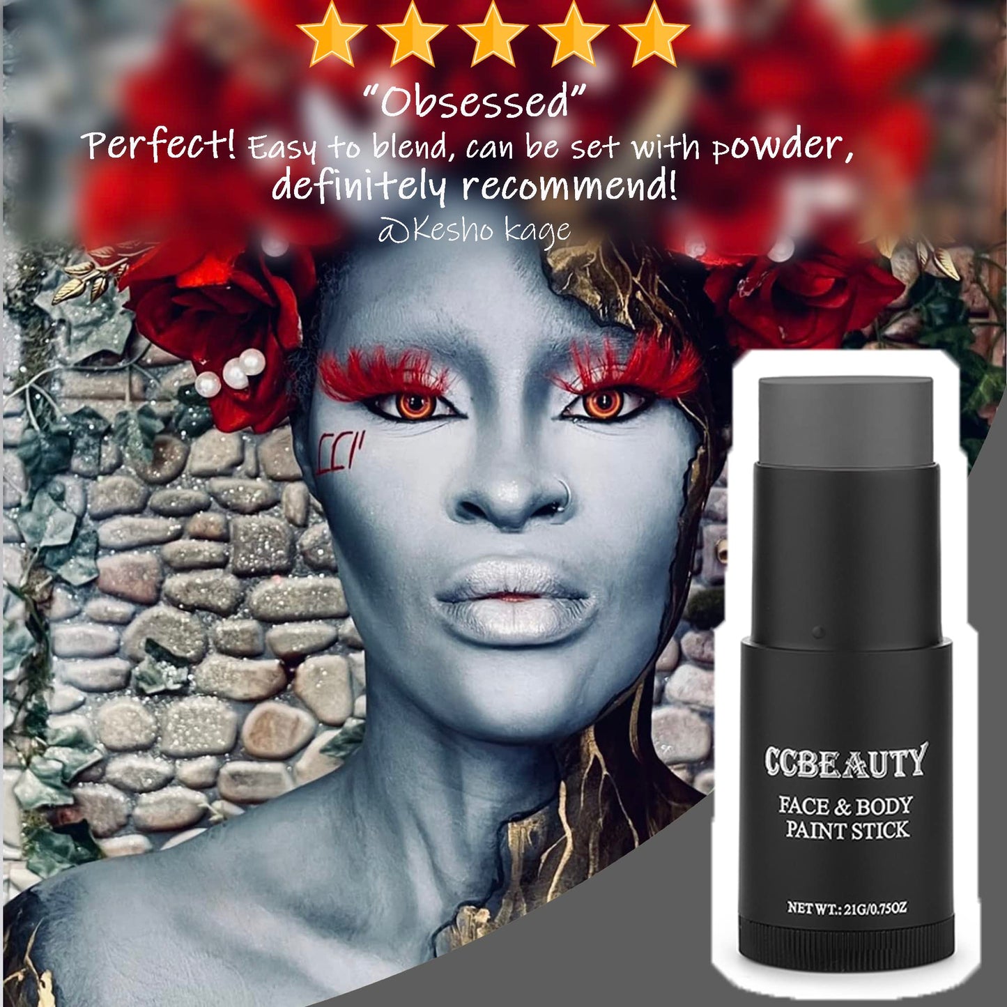 CCbeauty Witch Green Face Paint Stick, Face Painting Kit