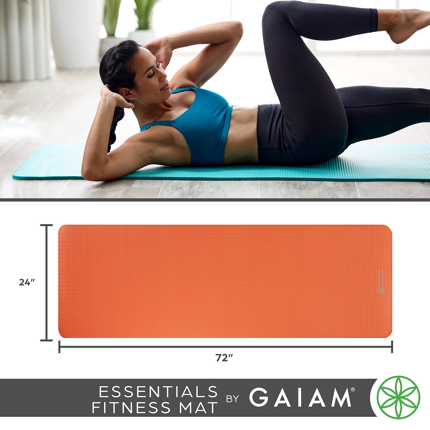 Gaiam Essentials Thick Yoga Mat Fitness