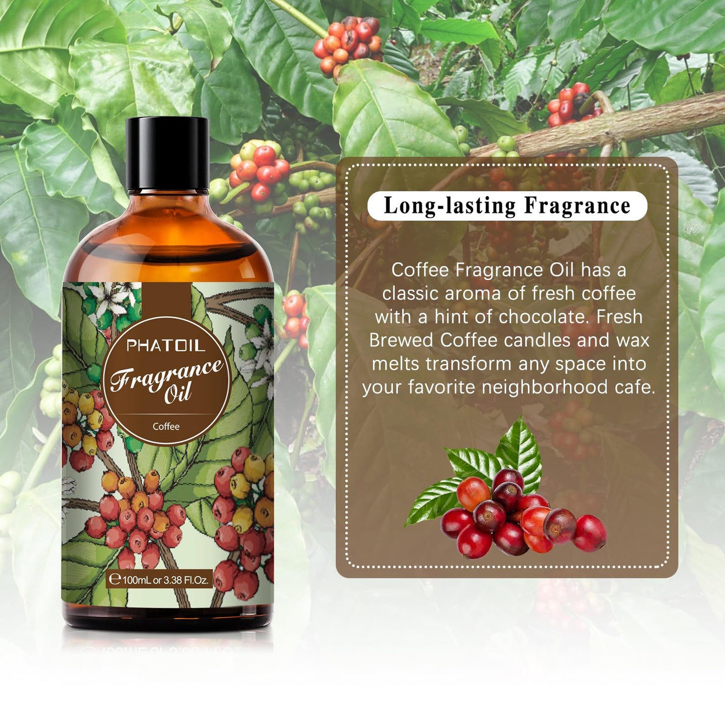 PHATOIL 3.38FL.OZ Coconut & Vanilla Fragrance Oils for Aromatherapy