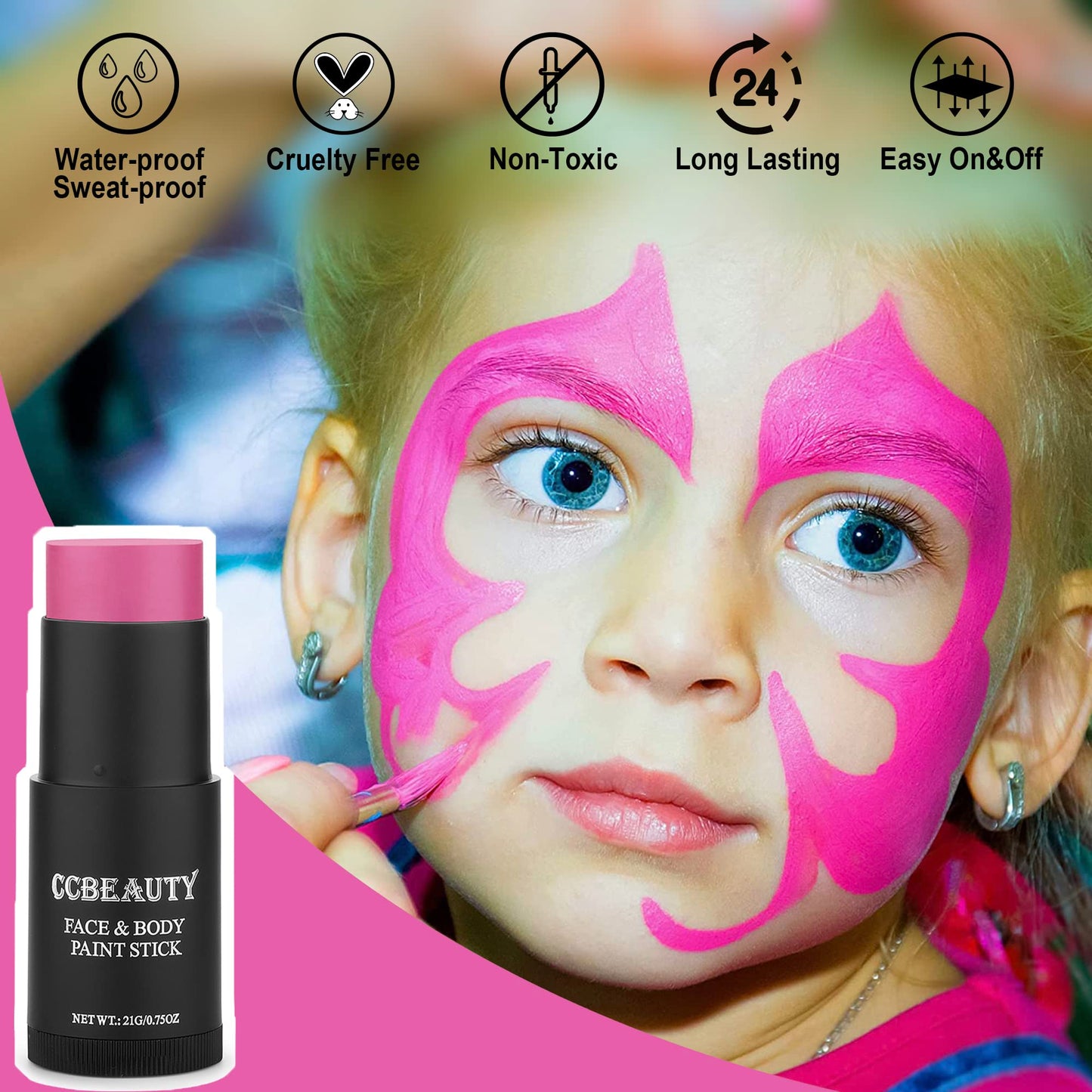 CCbeauty Witch Green Face Paint Stick, Face Painting Kit