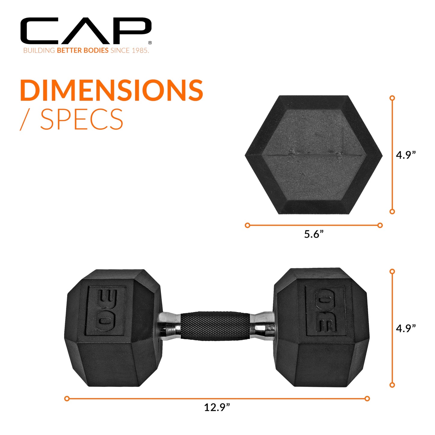 CAP Barbell 10 LB Coated Hex Dumbbell Weight Pair with Black Handle
