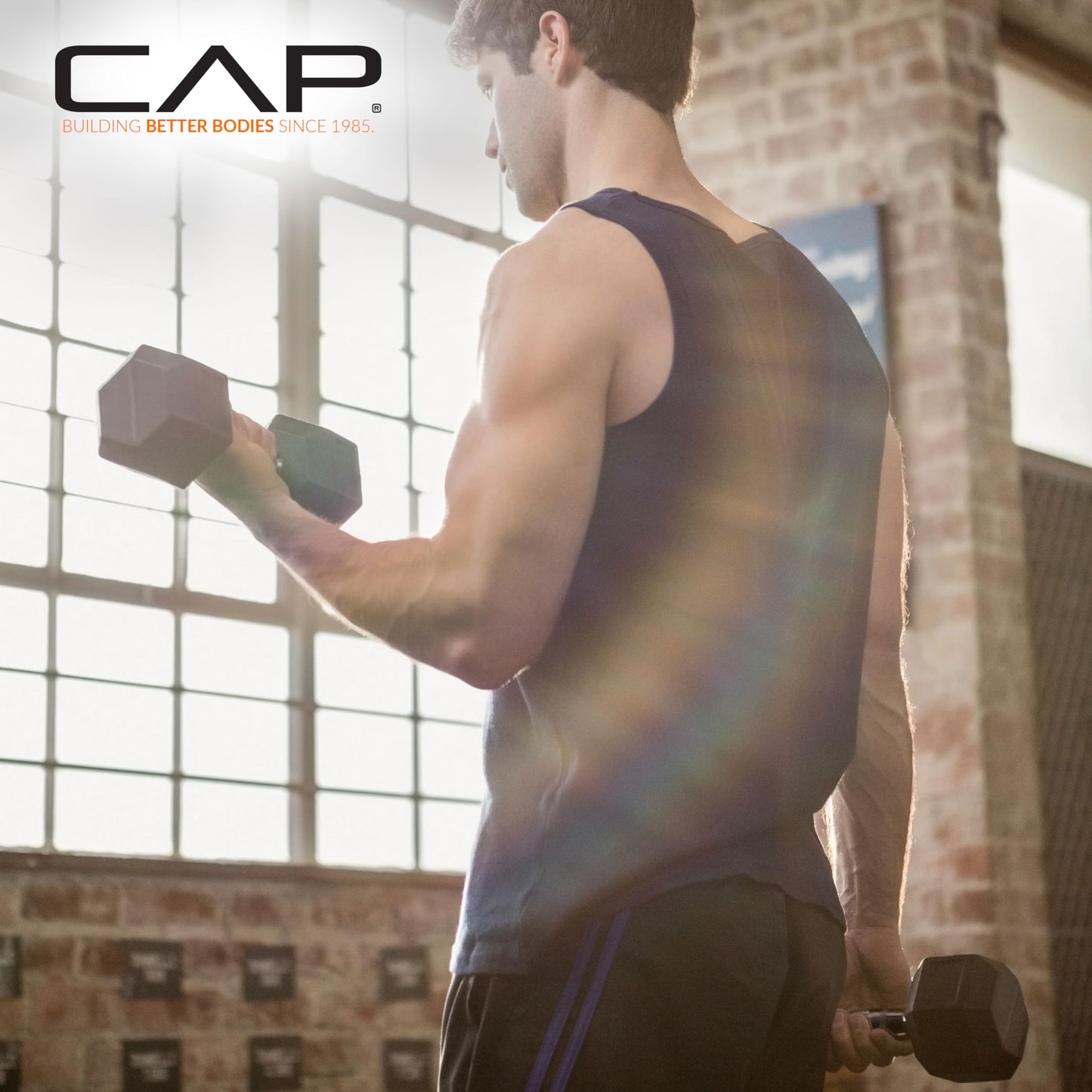 CAP Barbell 10 LB Coated Hex Dumbbell Weight Pair with Black Handle