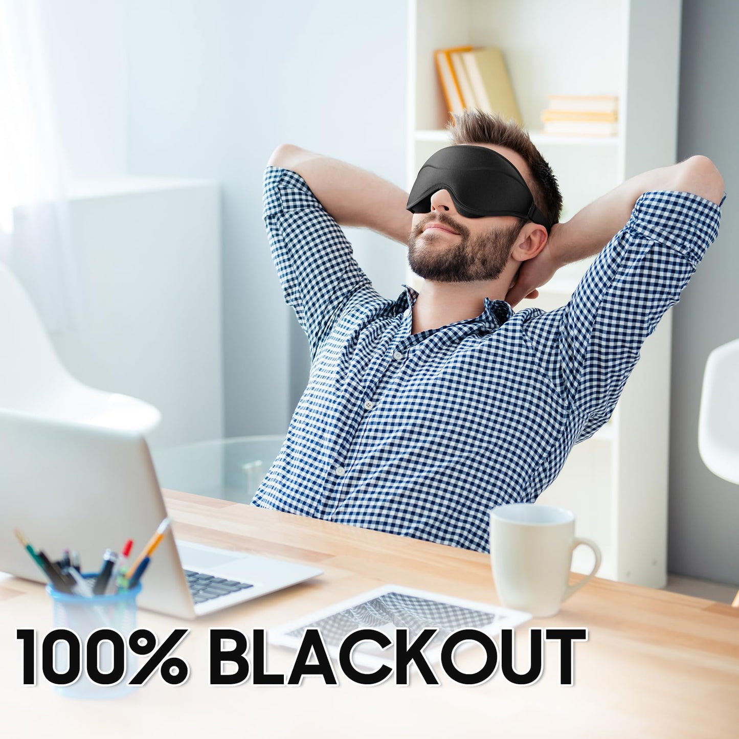 MOEASEii Sleep Mask - Total Blackout 3D Sleeping Mask