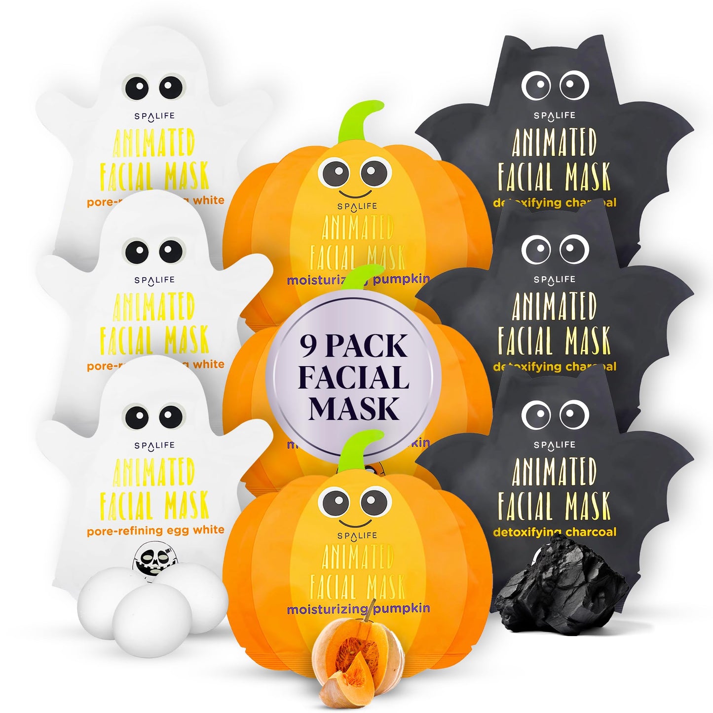 SpaLife Beauty Halloween Face Mask Spooky Glow Bundle | Korean Facial Masks