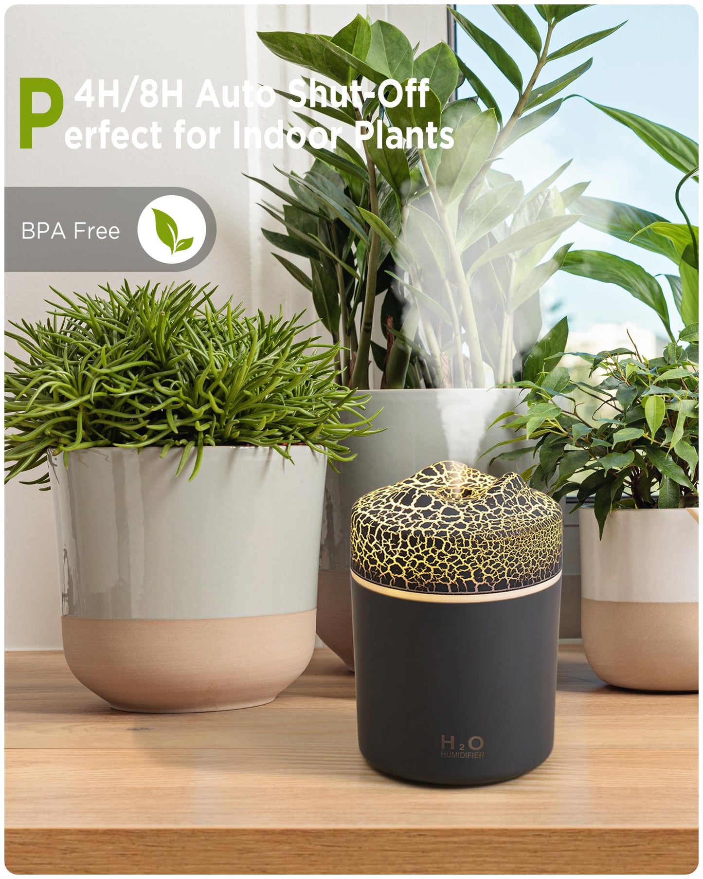 Portable Mini Humidifier, Colorful, Cool Mist, USB Powered.