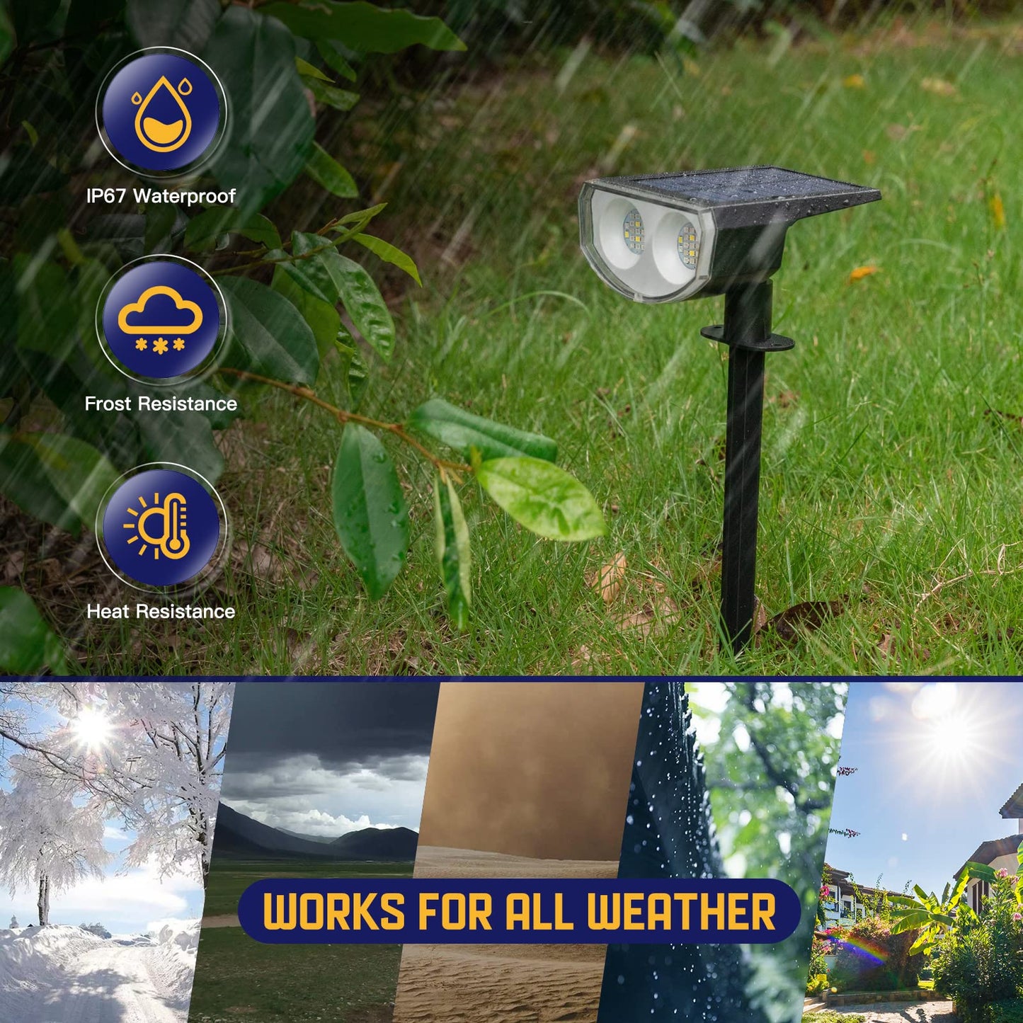 Kyosho Solar Color Spot Lights Outdoor, 9 Lighting Modes Halloween Christmas Lights