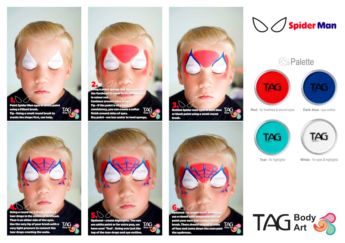 TAG Professional Face and Body Paint, Regular White 32gm