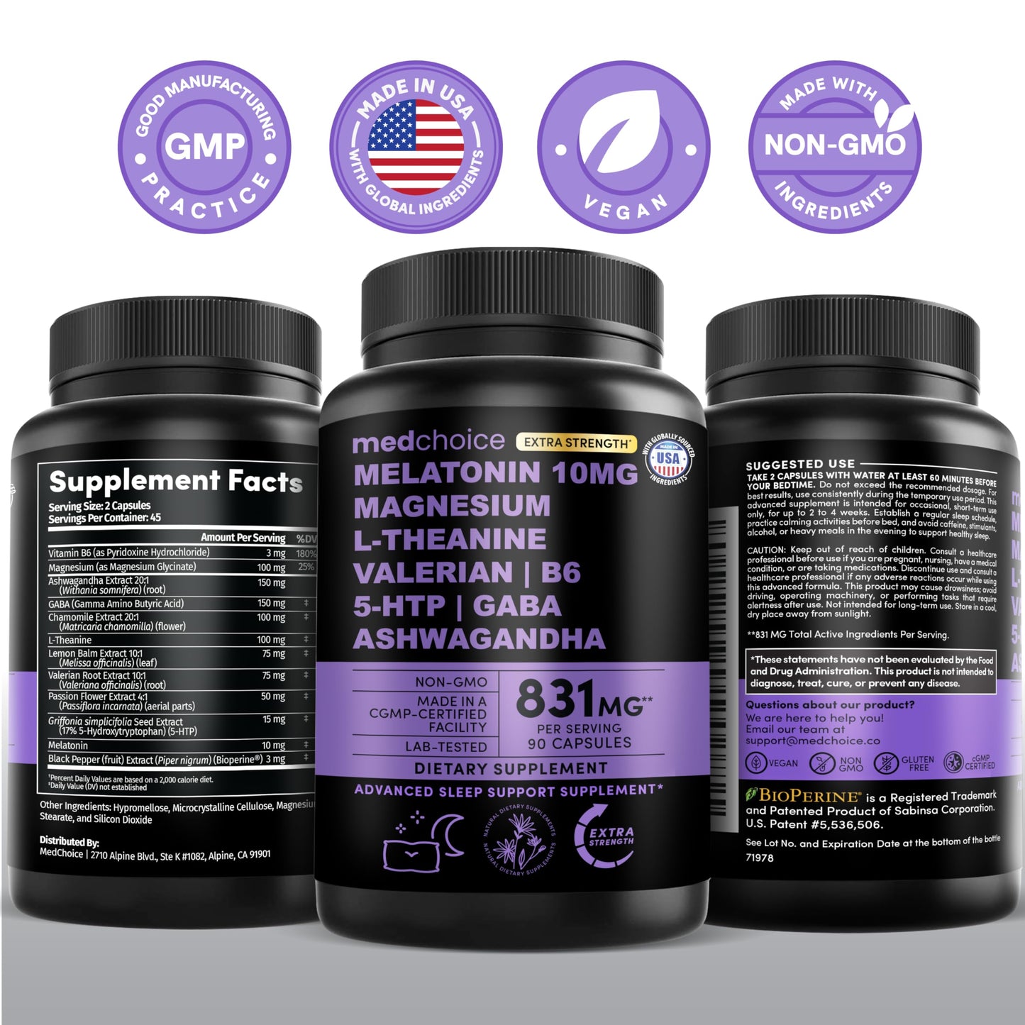 12-in-1 Melatonin Sleep Capsules - Natural Sleep Aids for Adults with Melatonin 5mg