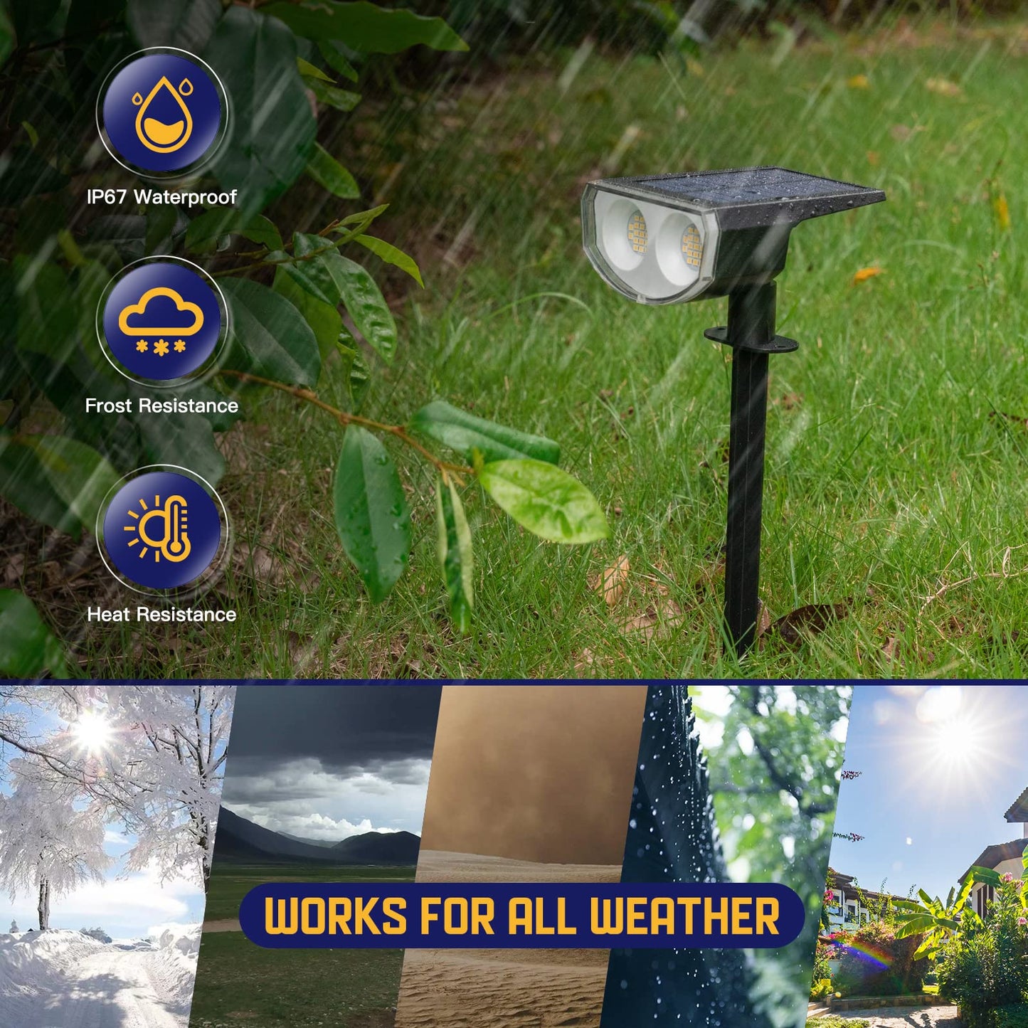 Kyosho Solar Color Spot Lights Outdoor, 9 Lighting Modes Halloween Christmas Lights