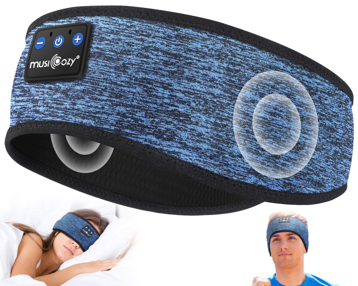 MUSICOZY Sleep Headphones Bluetooth 5.4 Headband, Wireless Earphones