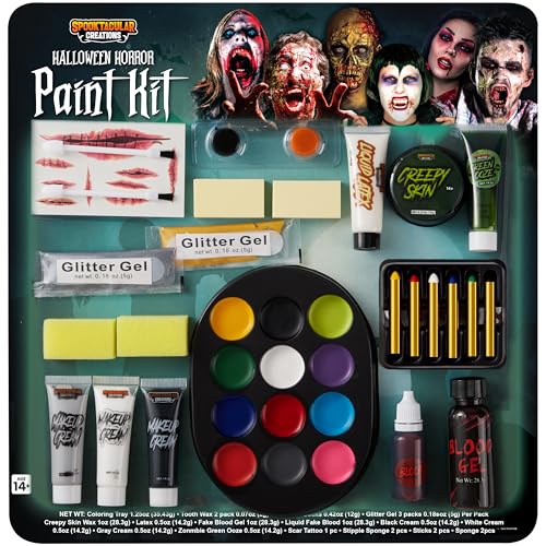 Spooktacular Creations 26 Pcs Halloween Family Makeup Kit