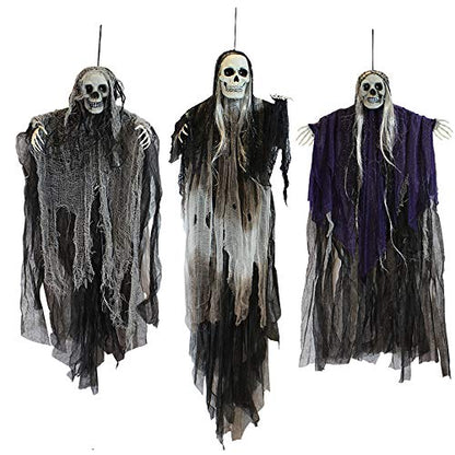 JOYIN 3-Pack Hanging Skeleton Ghosts