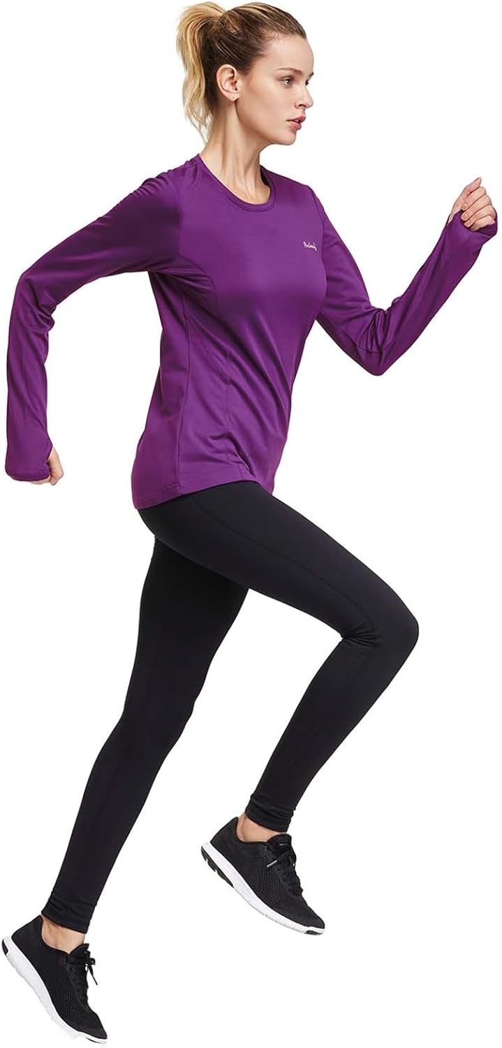 Baleaf Women’s Thermal Fleece Long Sleeve Shirt with Zipper Pocket