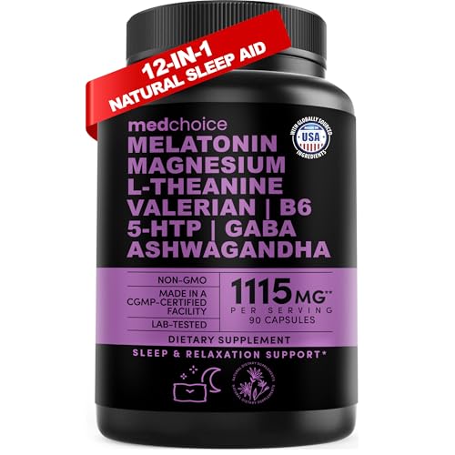 12-in-1 Melatonin Sleep Capsules - Natural Sleep Aids for Adults with Melatonin 5mg