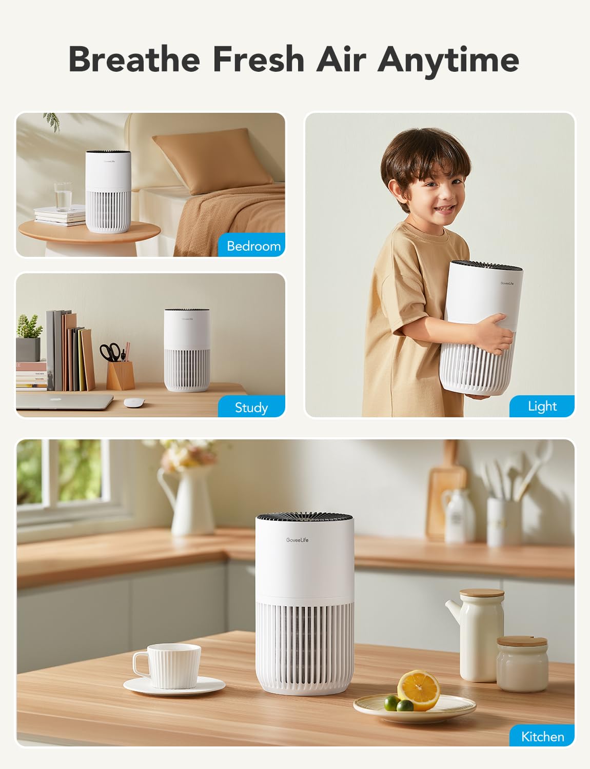GoveeLife Mini Air Purifier for Bedroom