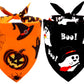 2pcs Reversible Pumpkin & Ghost Scarves for Medium/Large Dogs