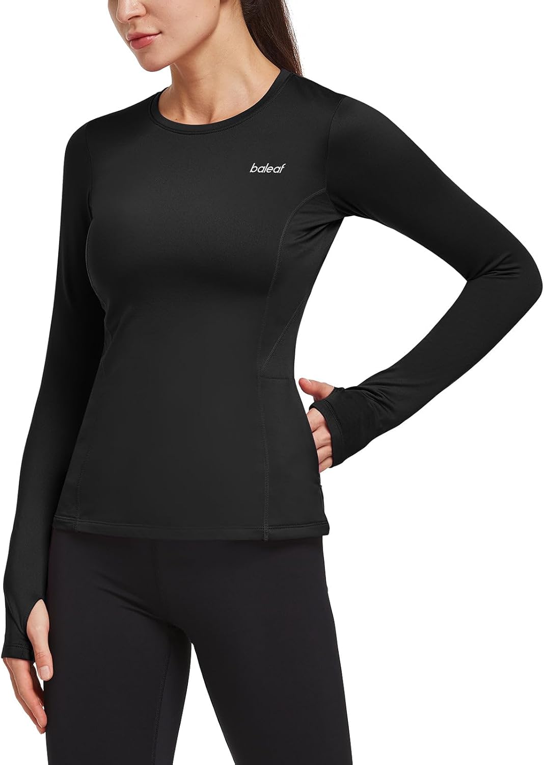 Baleaf Women’s Thermal Fleece Long Sleeve Shirt with Zipper Pocket