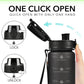 Alwager 32oz Motivational Water Bottles with Time Marker & Fruit Strainer