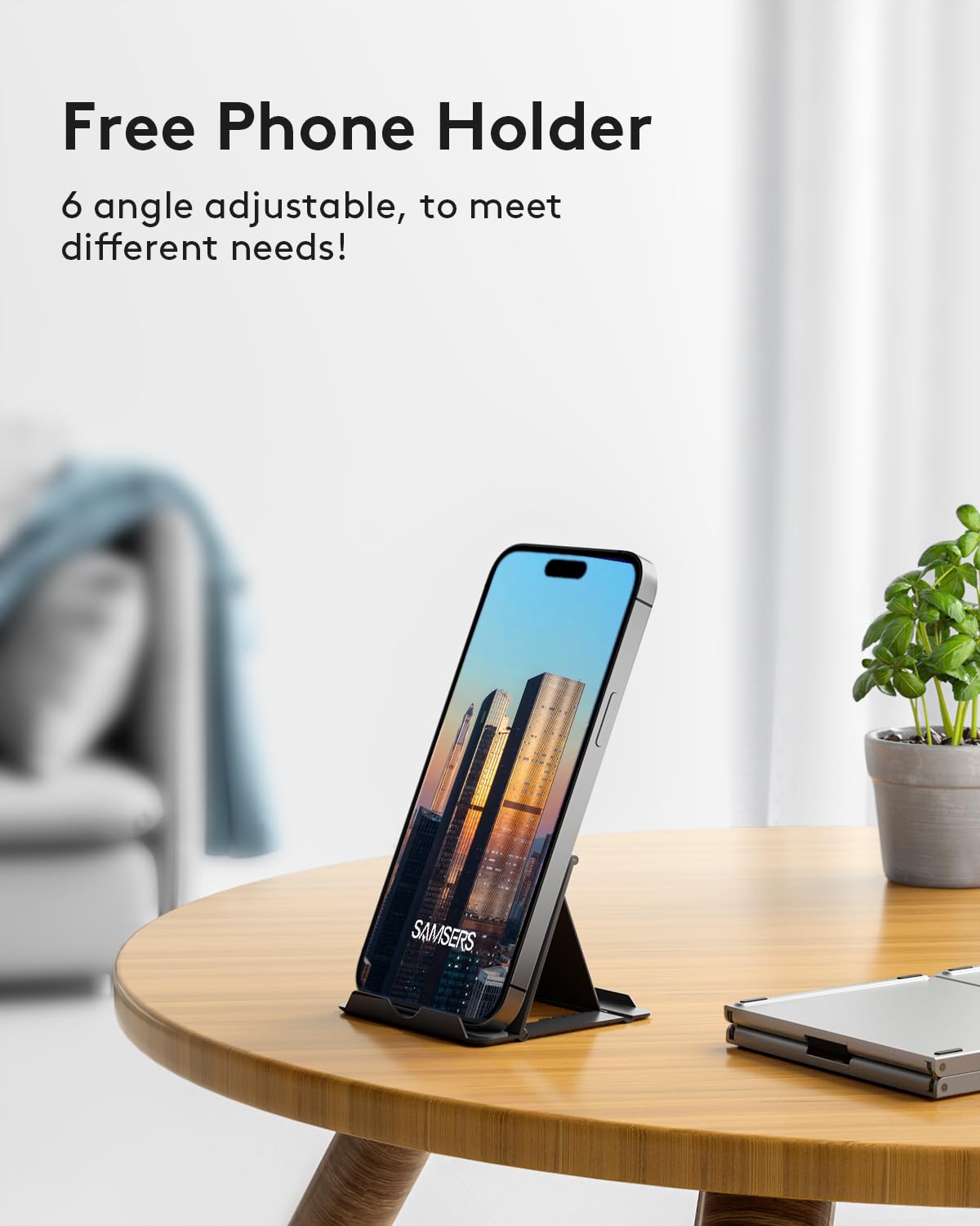 Samsers Foldable Bluetooth Keyboard with Touchpad- Black