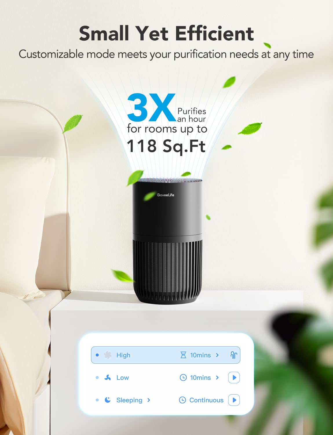 GoveeLife Mini Air Purifier for Bedroom