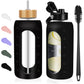 FULBEVY Glass Water Bottles 64 oz