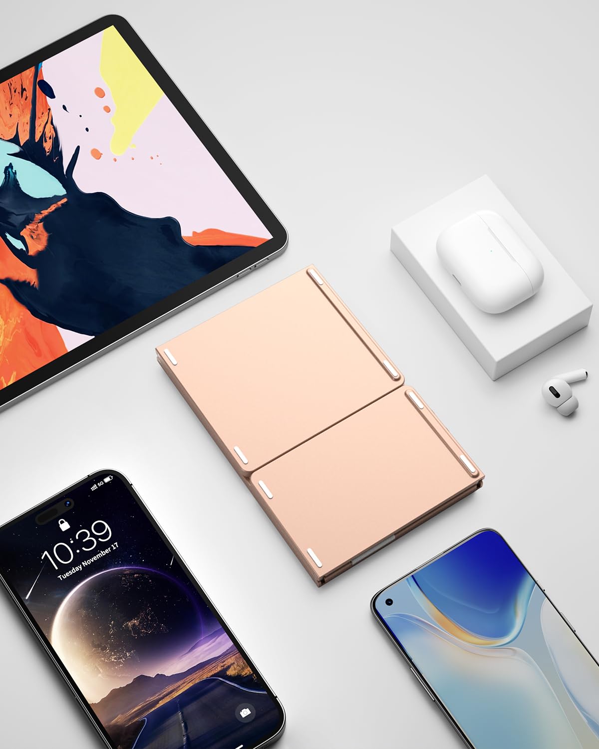 Samsers Foldable Bluetooth Keyboard with Touchpad- Black