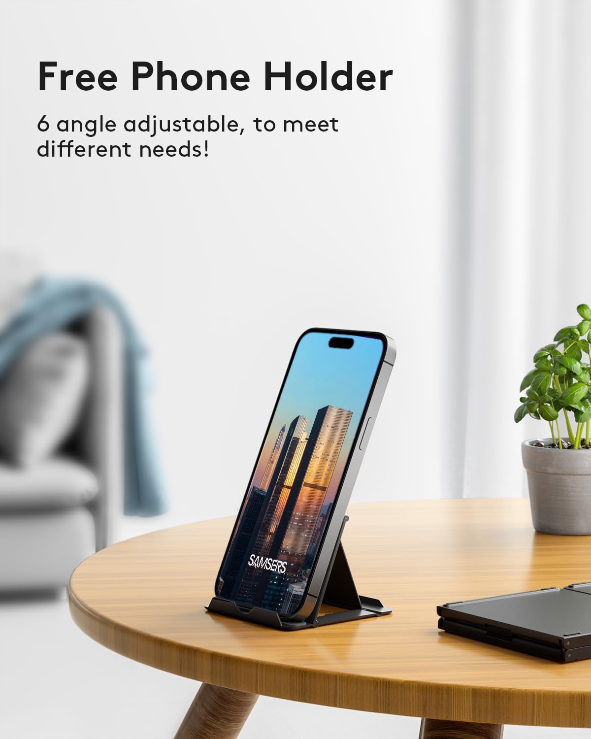 Samsers Foldable Bluetooth Keyboard with Touchpad- Black