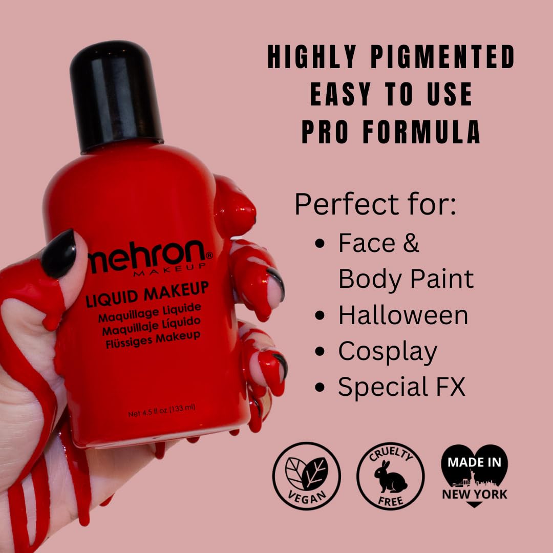 Mehron Makeup Liquid Makeup | Face Paint and Body Paint Perfect for Halloween
