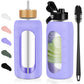 FULBEVY Glass Water Bottles 64 oz