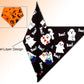 2pcs Reversible Pumpkin & Ghost Scarves for Medium/Large Dogs