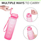 Alwager 32oz Motivational Water Bottles with Time Marker & Fruit Strainer