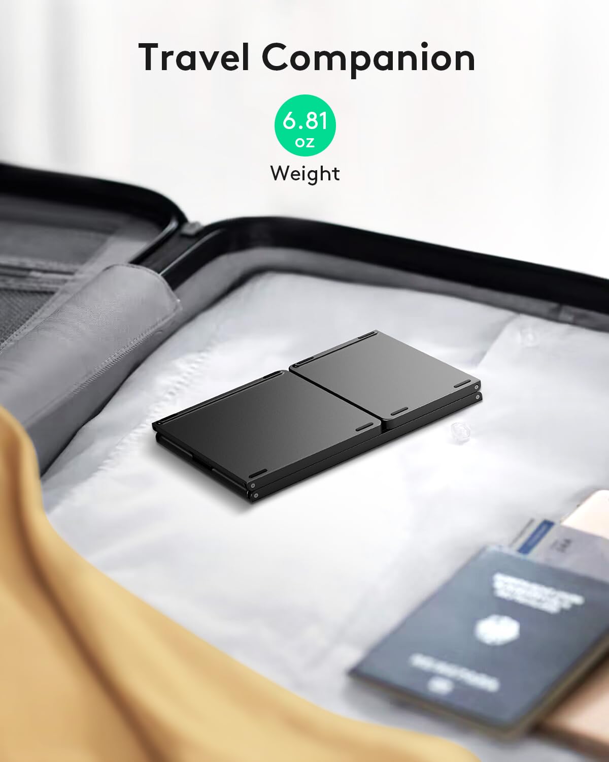 Samsers Foldable Bluetooth Keyboard with Touchpad- Black