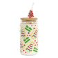 Joyseller Halloween Glass Cup, 18oz Cute Ghost Cat Iced Coffee Can Glass Tumbler