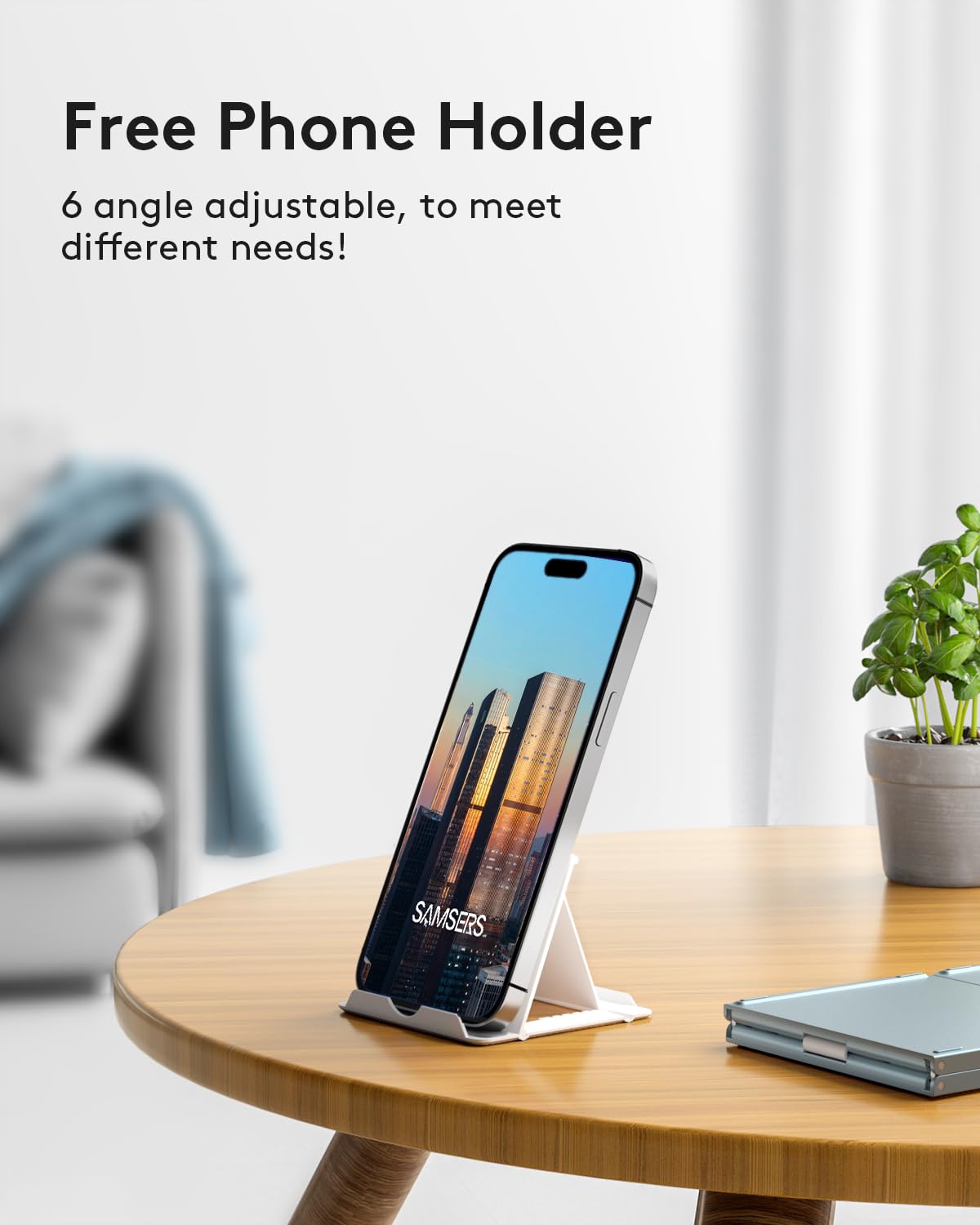 Samsers Foldable Bluetooth Keyboard with Touchpad- Black