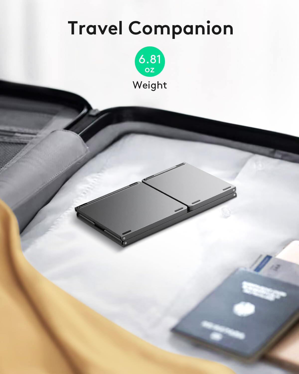 Samsers Foldable Bluetooth Keyboard with Touchpad- Black