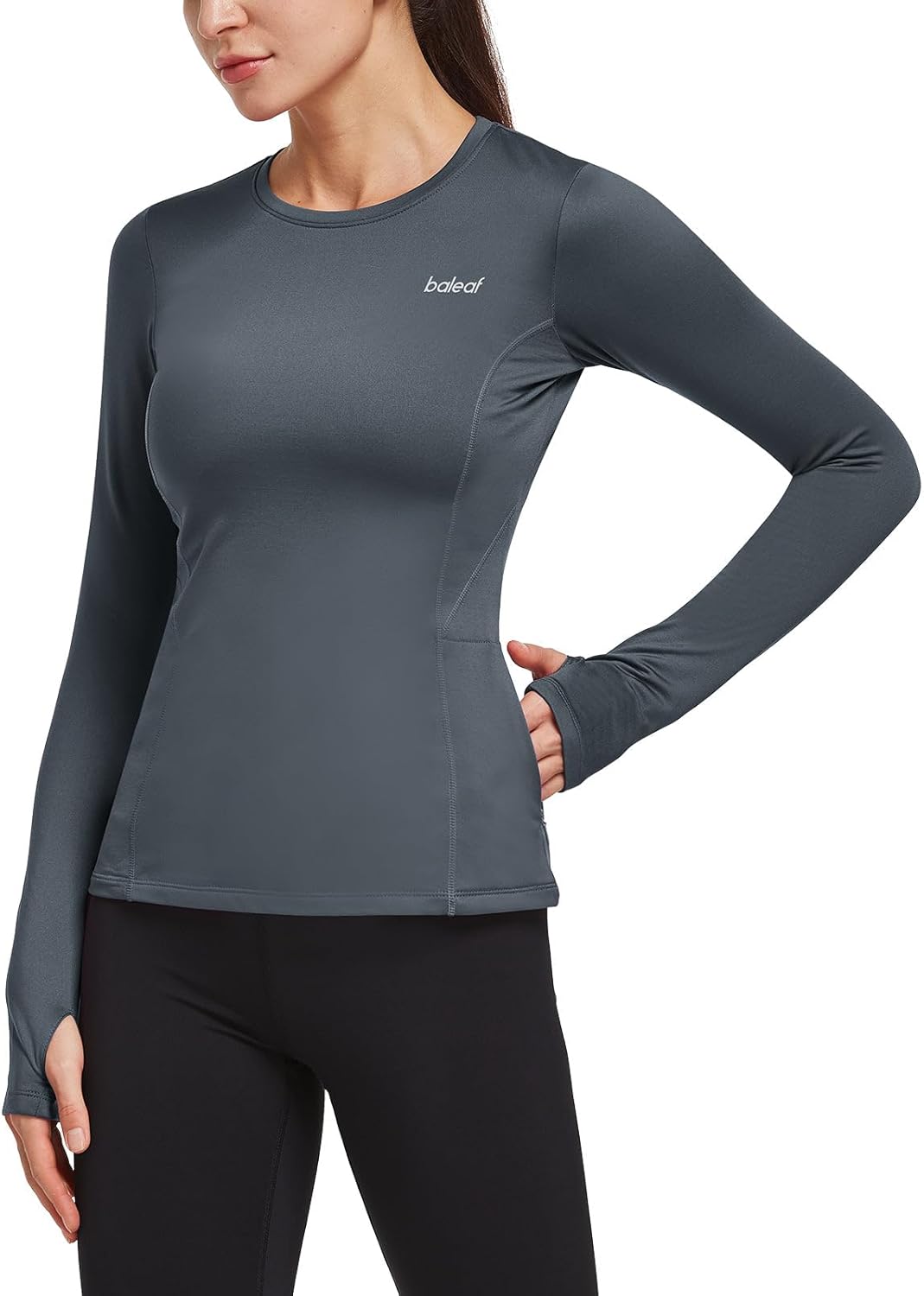 Baleaf Women’s Thermal Fleece Long Sleeve Shirt with Zipper Pocket