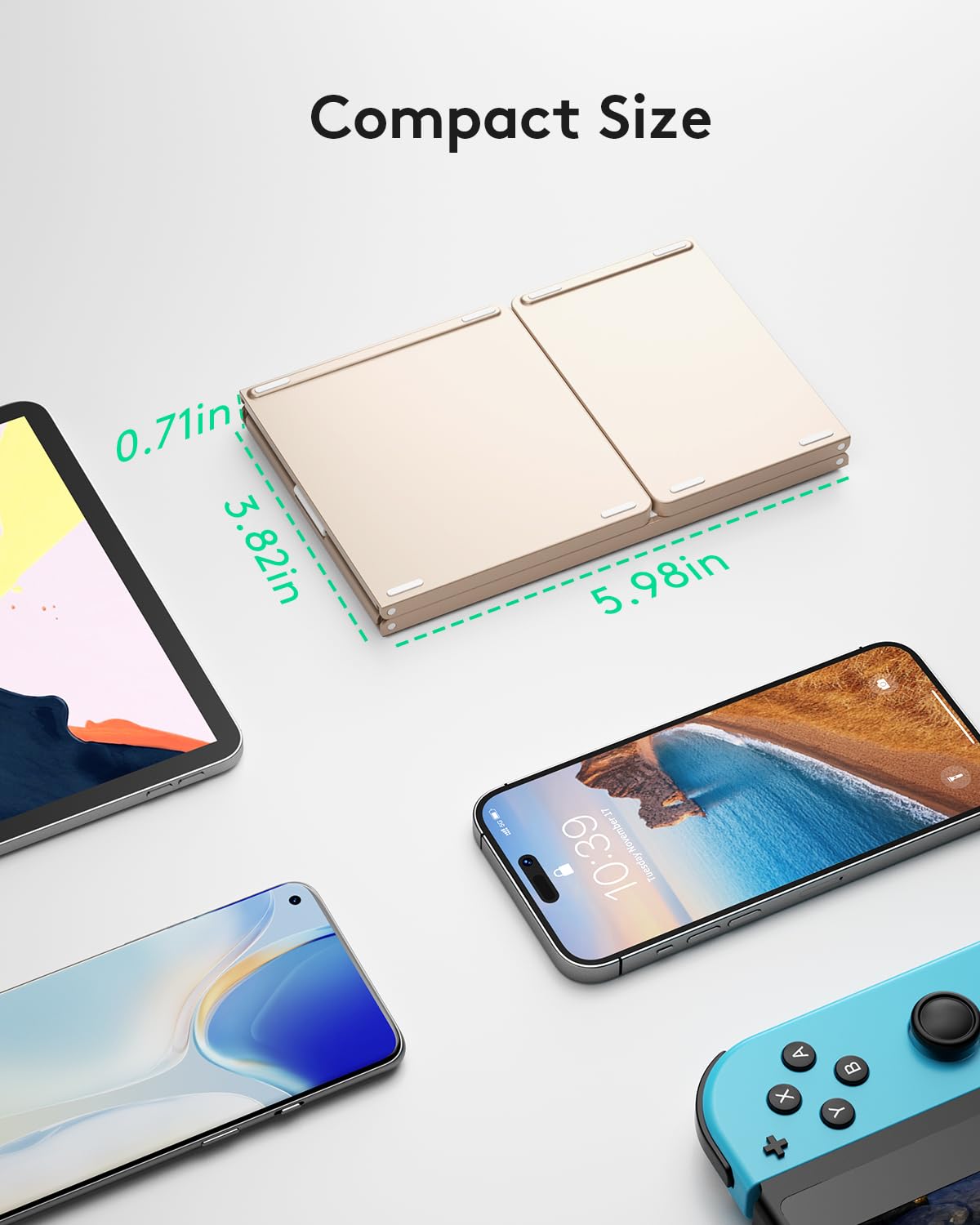 Samsers Foldable Bluetooth Keyboard with Touchpad- Black