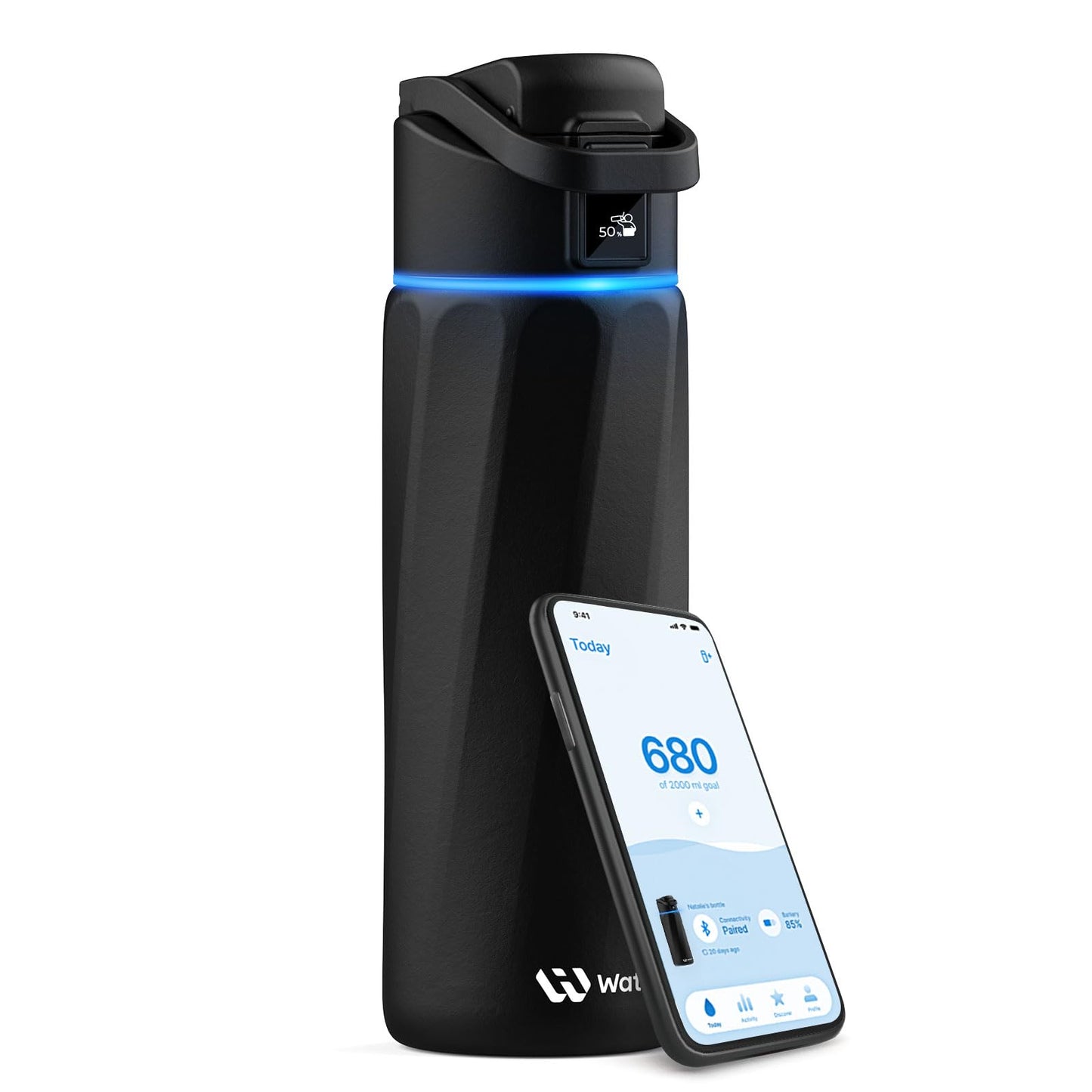 WATERH Smart Water Bottle with Reminder to Drink Water, 24oz