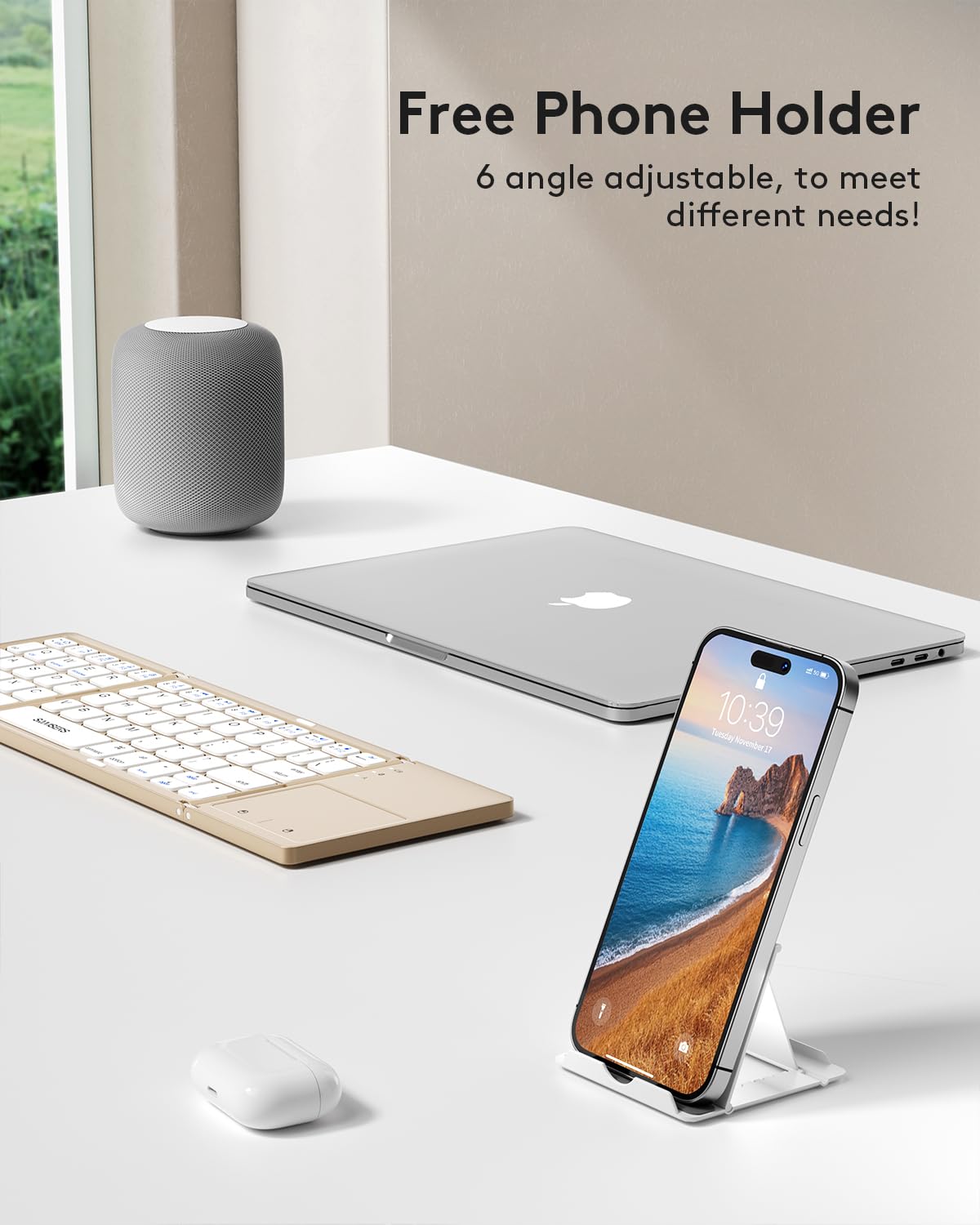 Samsers Foldable Bluetooth Keyboard with Touchpad- Black