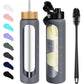 FULBEVY Glass Water Bottles 64 oz