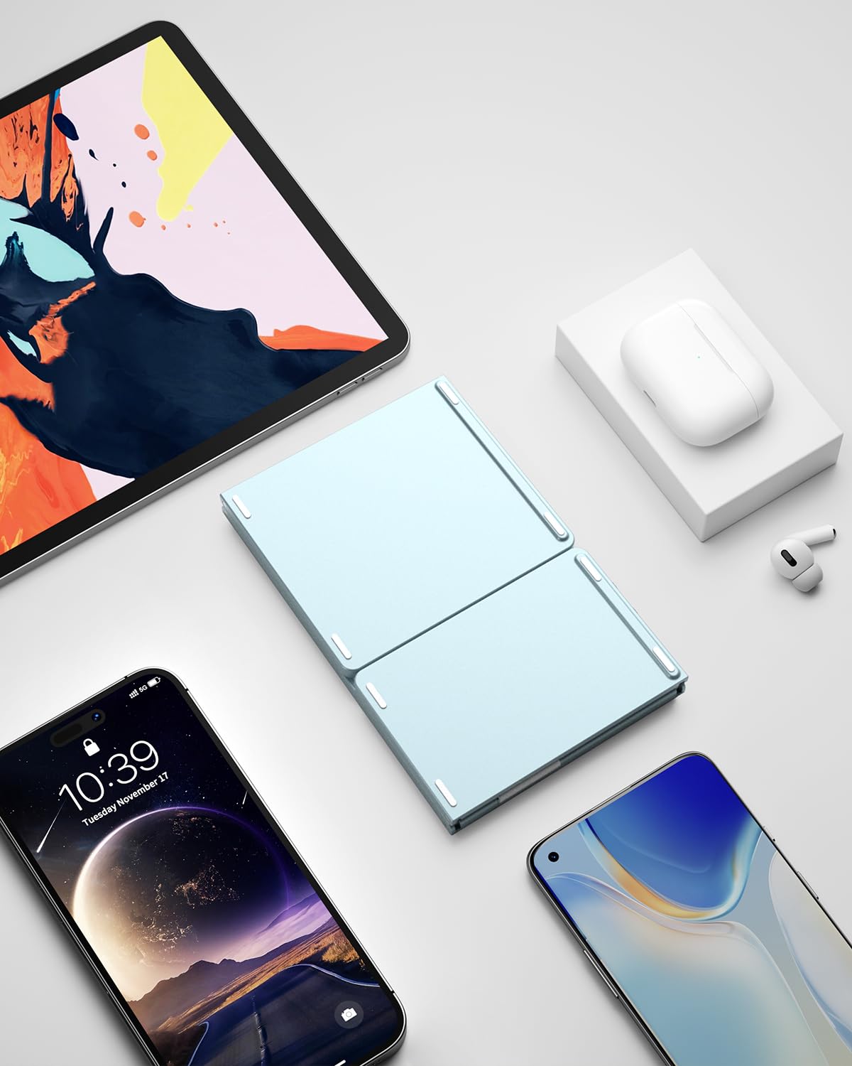 Samsers Foldable Bluetooth Keyboard with Touchpad- Black