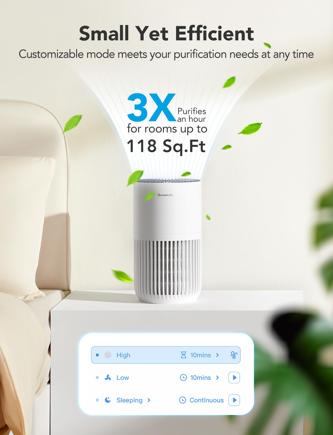 GoveeLife Mini Air Purifier for Bedroom