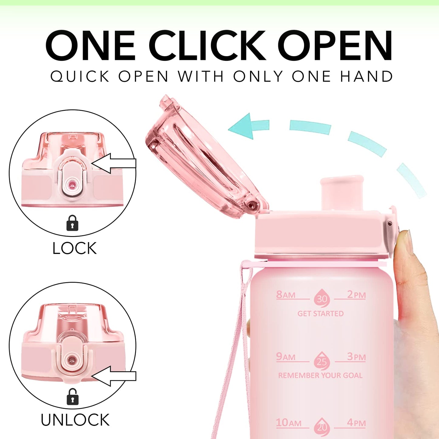 Alwager 32oz Motivational Water Bottles with Time Marker & Fruit Strainer