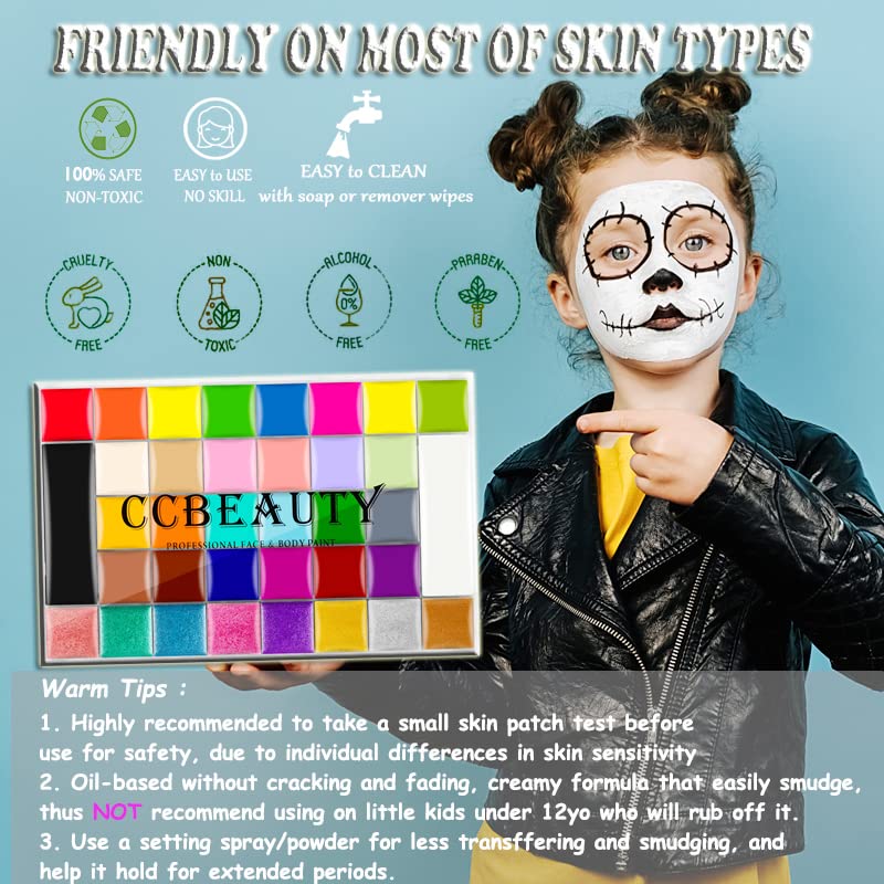 CCbeauty Professional 36 Colors Face Body Paint Kit