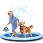 VISTOP Non-Slip Splash Pad for Kids and Dog, Thicken Sprinkler Pool Summer Outdoor Water Toys - Fun Backyard Fountain Play Mat for Baby Girls Boys Children or Pet Dog (67 inch, Blue&Blue)