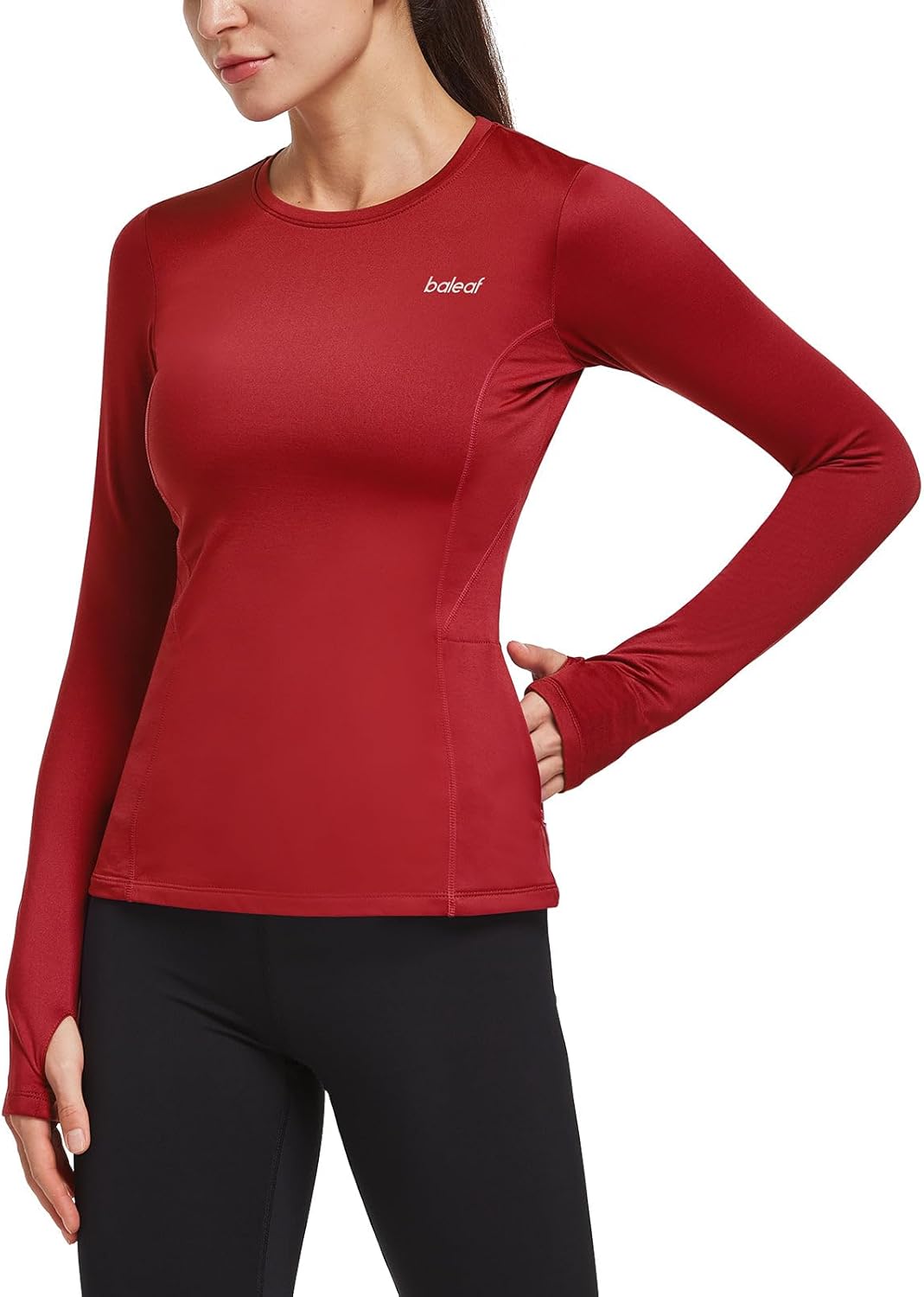 Baleaf Women’s Thermal Fleece Long Sleeve Shirt with Zipper Pocket